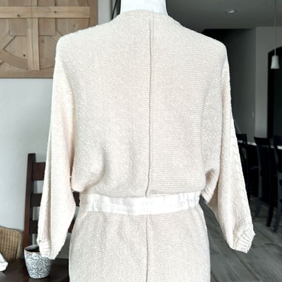 Free People Soul Sister Long Cardigan Cotton Neutral Earthy Boho Safari Beachy S - Picture 6 of 9
